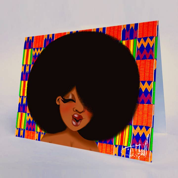 Afro Queen Greeting Card for wholesale by Dafri Studios