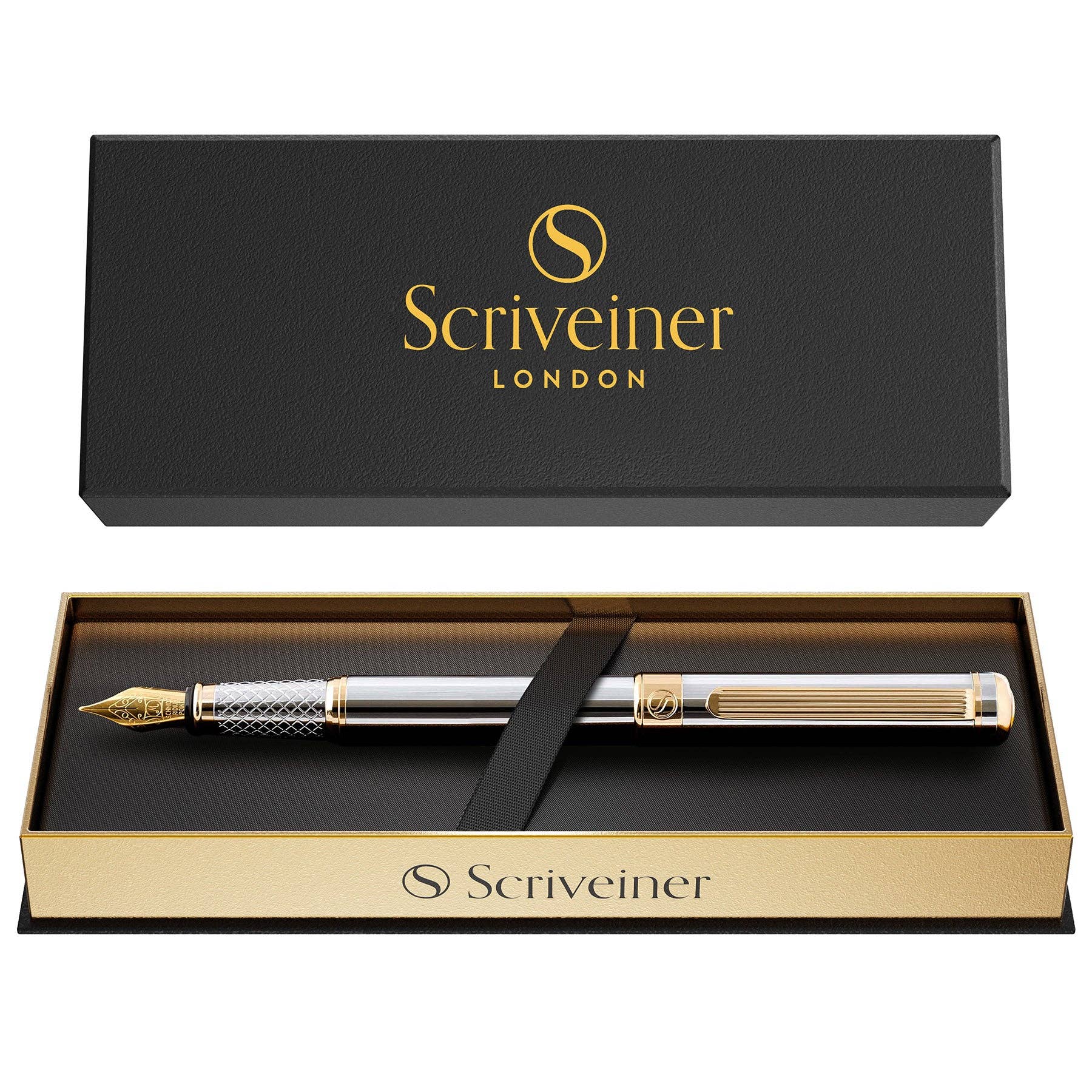 Scriveiner - Wholesale Pen - Classic Silver Chrome Fountain Pen - Medium Nib3