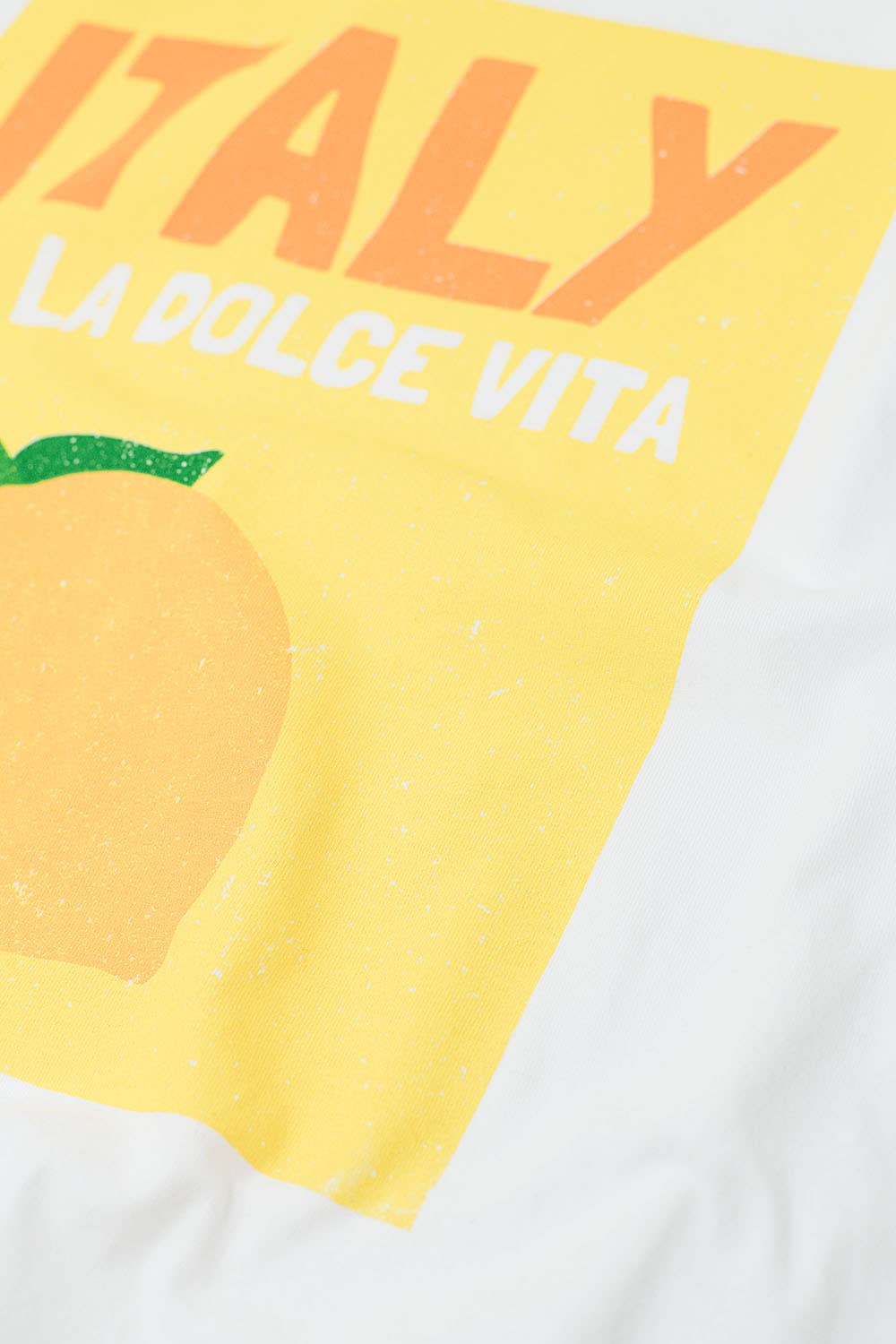 White Italy Dolce Vita T-shirt With Lemon Graphic Print for wholesale on Faire5