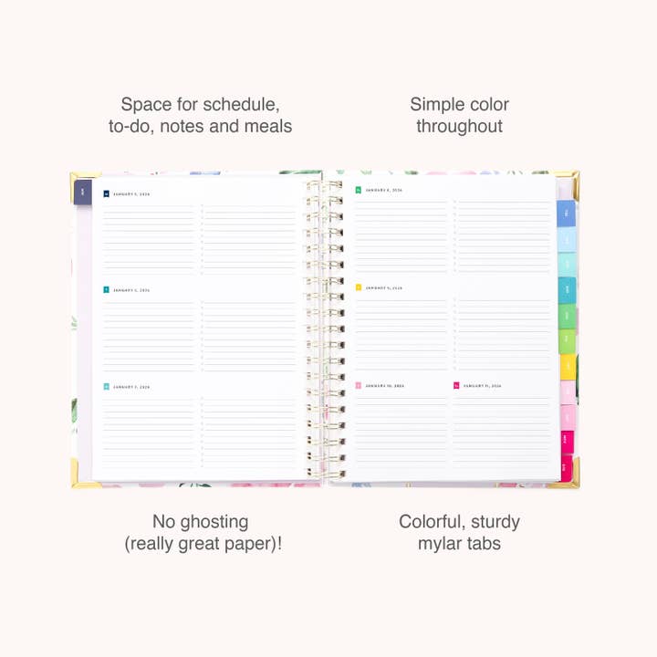 Simplified by Emily Ley – Engroshandel Planner – 2026 Spiral Ugentlig Forenklet Planner - Sommerhus Blomster3