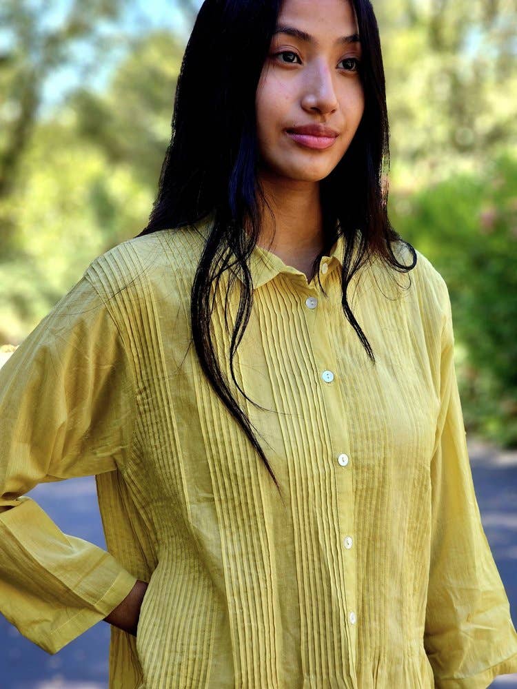 YAZA – wholesale Jacka - Dam – AR25-15 - Pintuxjacka med rynkad fåll - Chartreuse2