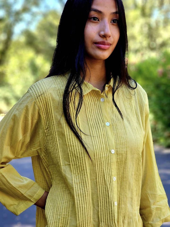 YAZA – wholesale Jacka - Dam – AR25-15 - Pintuxjacka med rynkad fåll - Chartreuse2