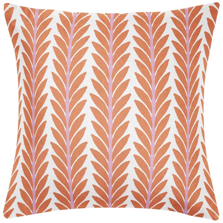 Frond Orange Decorative Pillow for wholesale by Laura Park Designs