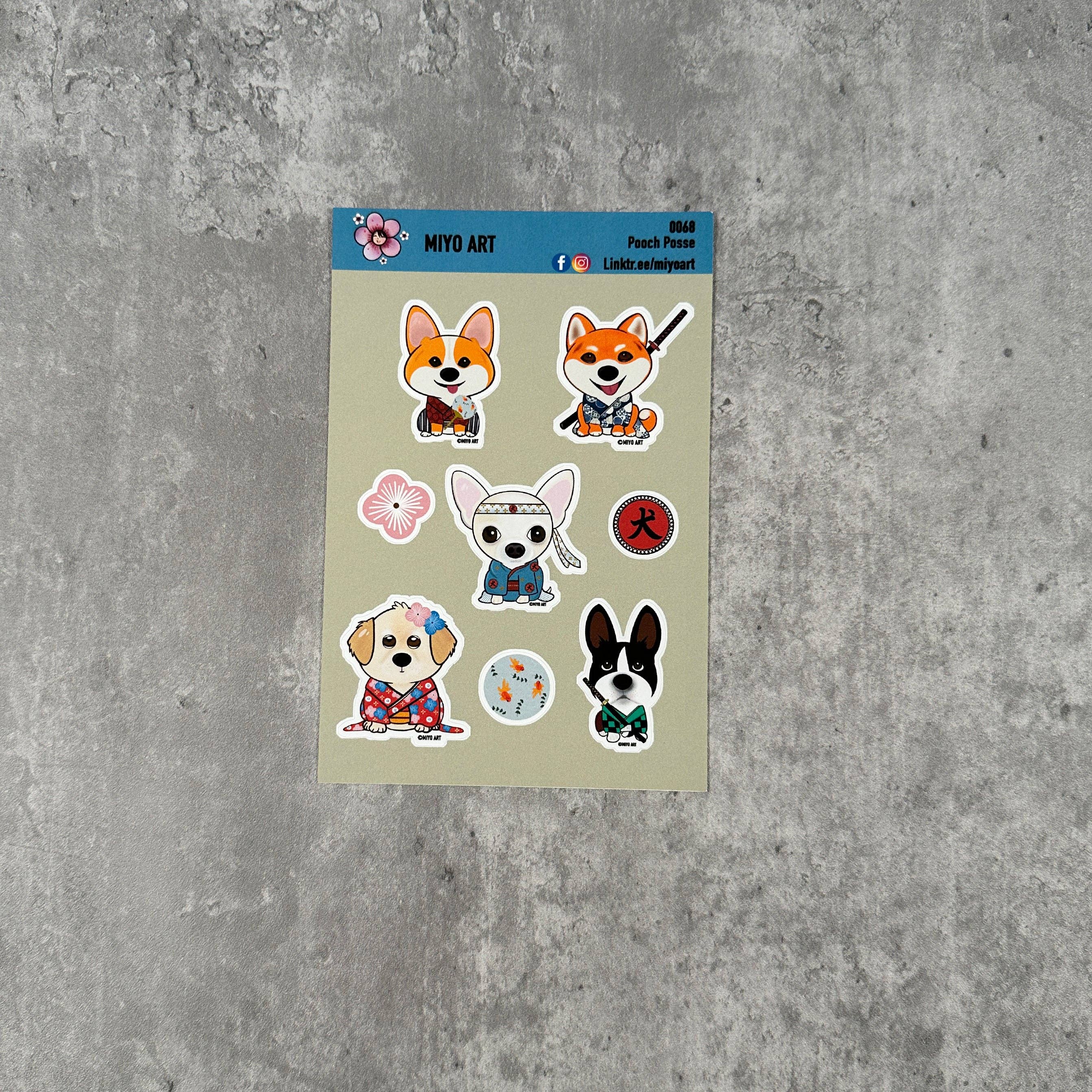 Miyo Art Design - Wholesale Stationery/Notecard Set - Pooch Posse Letter Writing Set2