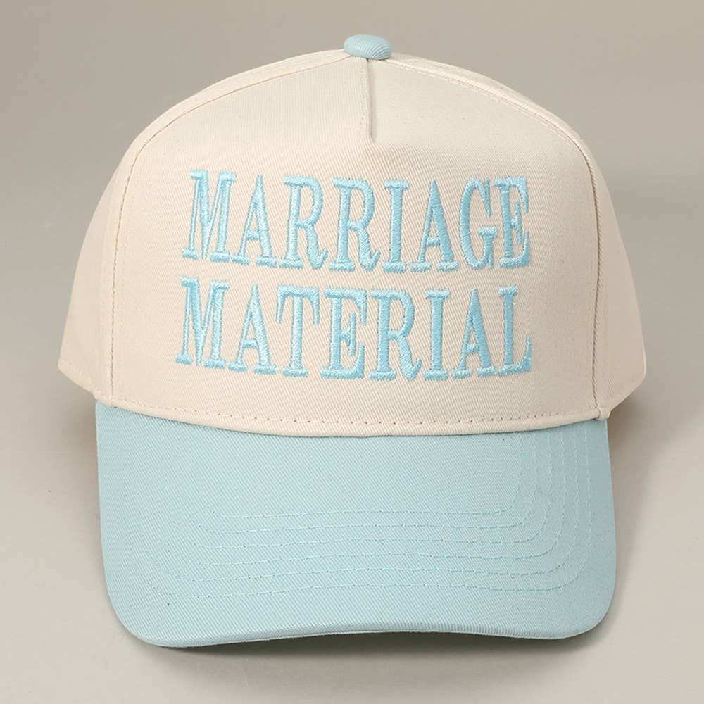 Sensibling Corp. - Wholesale Baseball Cap - Unisex - MARRIAGE MATERIAL Message Embroidered Baseball Cap0