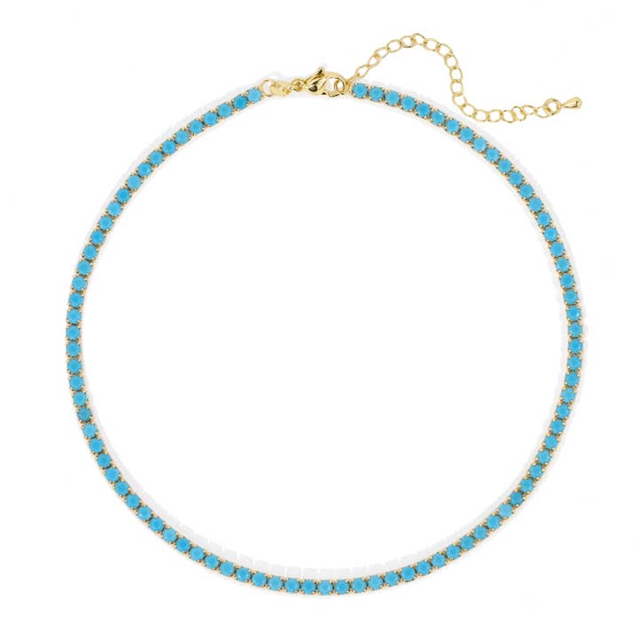 Ras-de-cou de tennis Chloe - Turquoise pour la vente par Sahira Jewelry Design