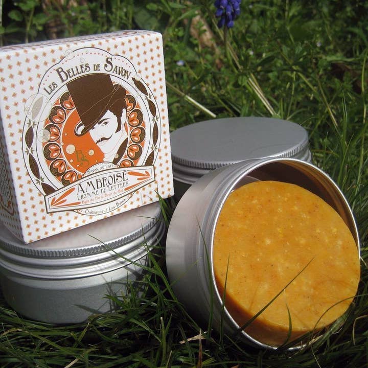 caja de jabón de viaje redonda de aluminio cepillado para transporte para venta al por mayor de Les Belles De Savon