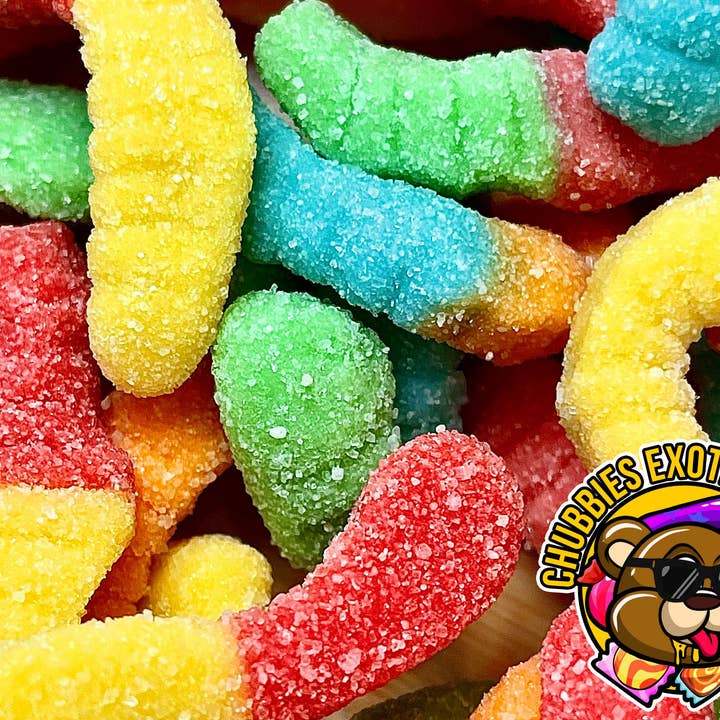 CHUBBIES EXOTIC SNACKS - Wholesale Gummy - Dulce Enchilados Sour Gummy Worms - Spicy Gummy Worms