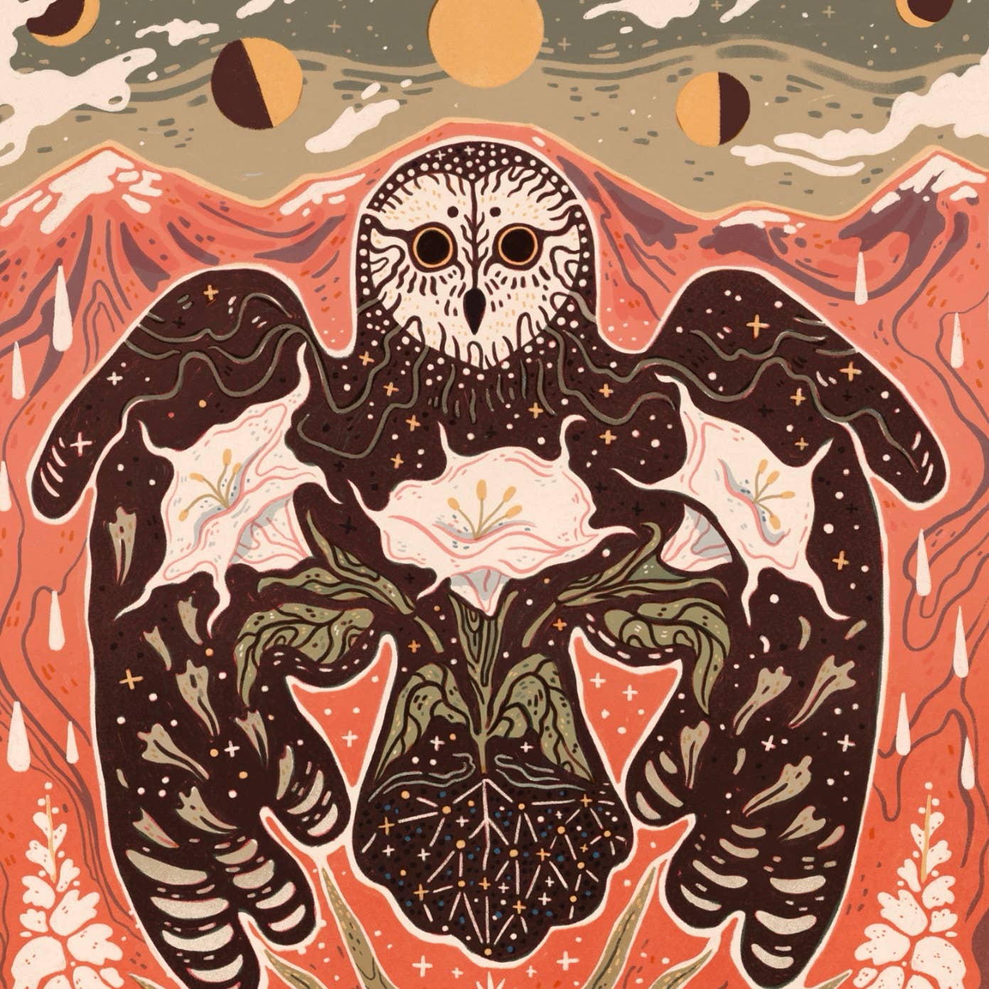 Pine Bones - Wholesale Art Print - Moonflower Owl - 8x10 Nature Wilderness Art Print  3