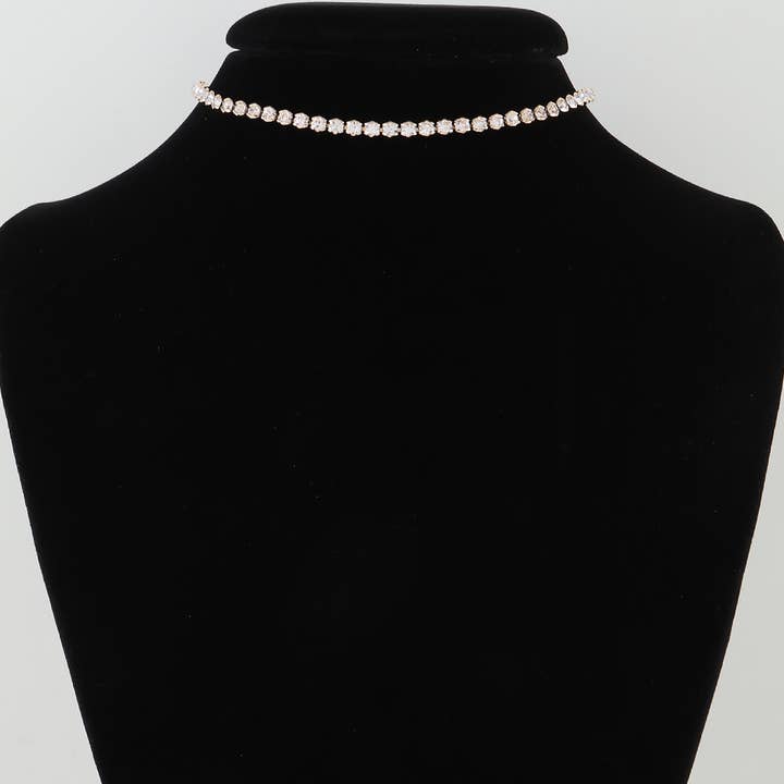 3AM BY H&D ACCESSORIES - Wholesale Jewelry Set - Bejeweled Rhinestone Choker Necklace N Earrings Set