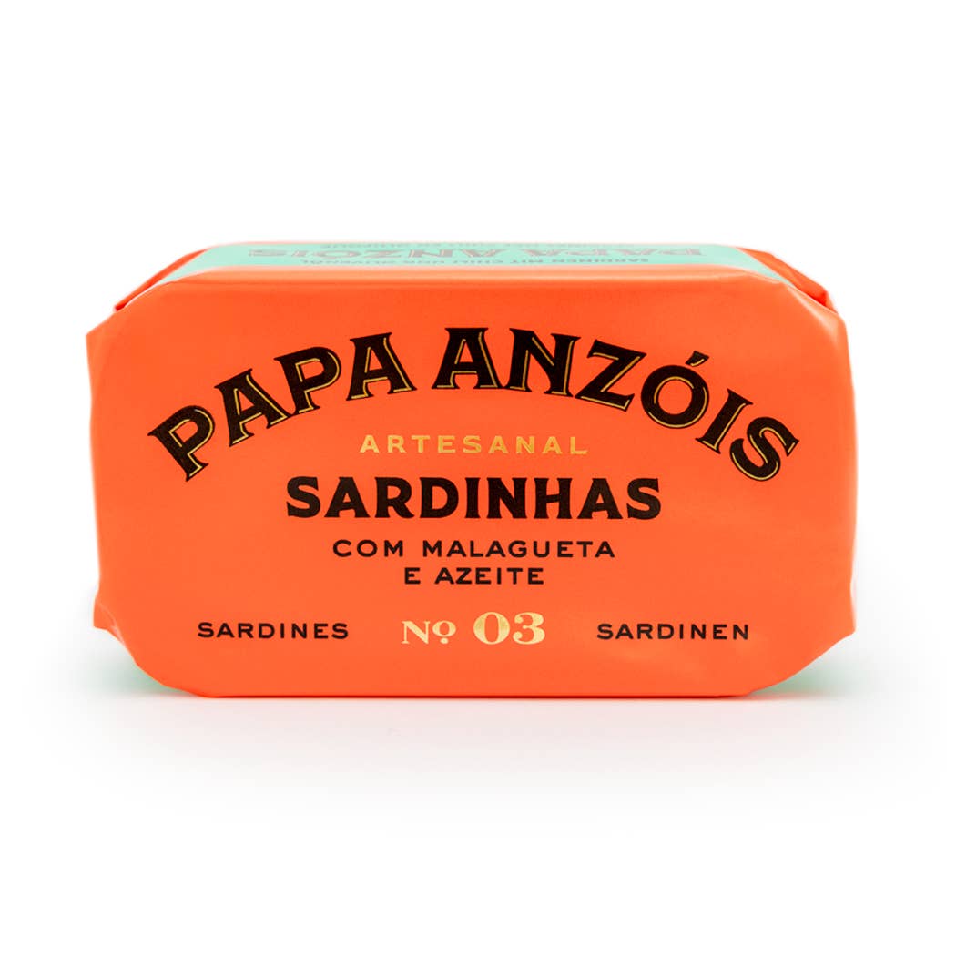 Sardines au piment et à l'huile d'olive (Papa Anzóis) pour la vente par Conserveira do Arade
