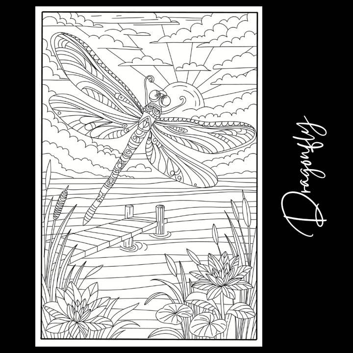 Dragonfly – Giant Coloring Page (24x36") for wholesale by Tons of Hues