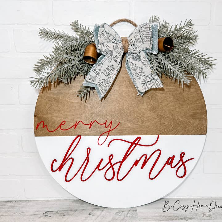 B-Cozy Home Decor - Wholesale Door Hanger - Merry Christmas Door Hanger, Vintage Christmas, Holiday Sign3