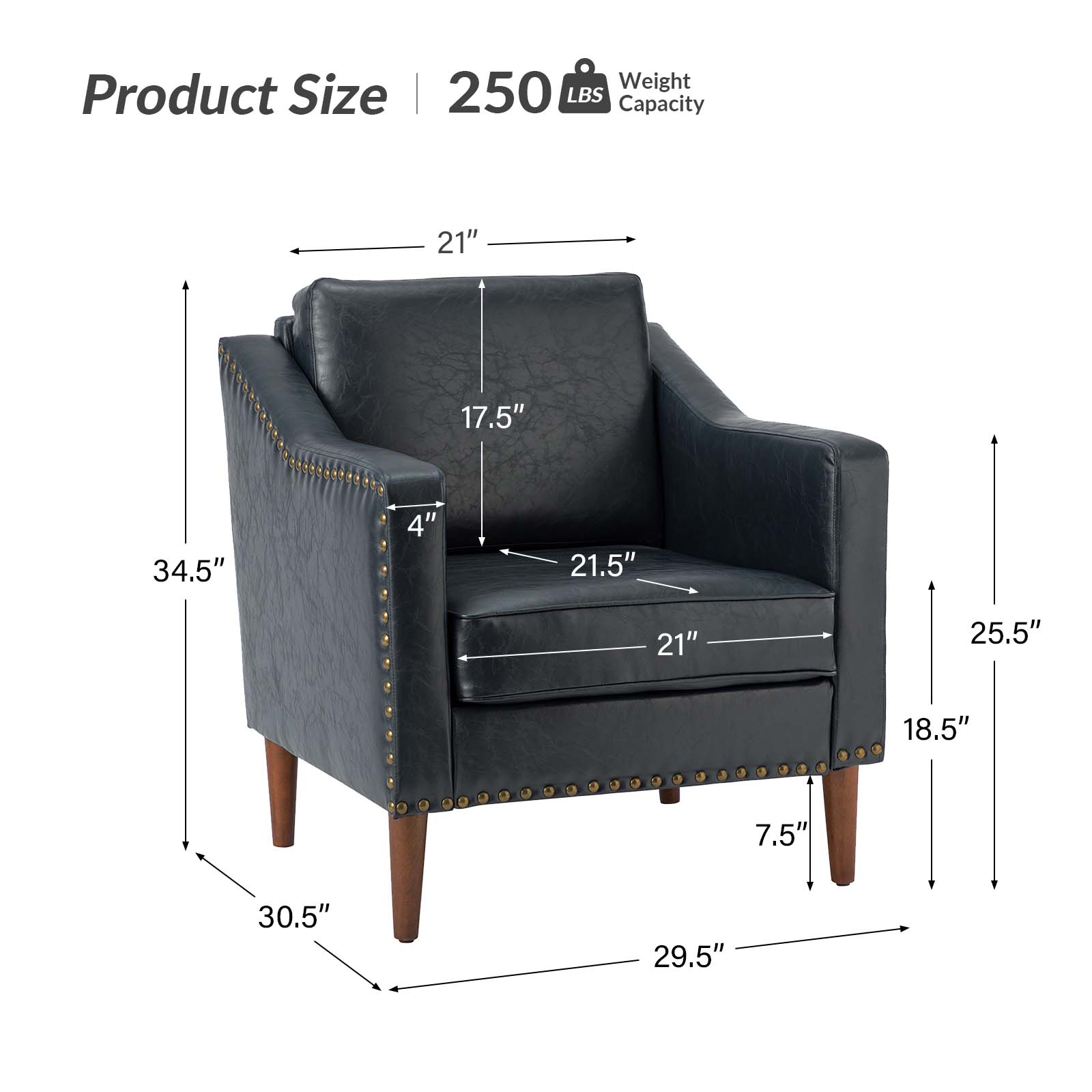 Karat Home - Wholesale Chair - Bonita Vegan Leather Armchair6