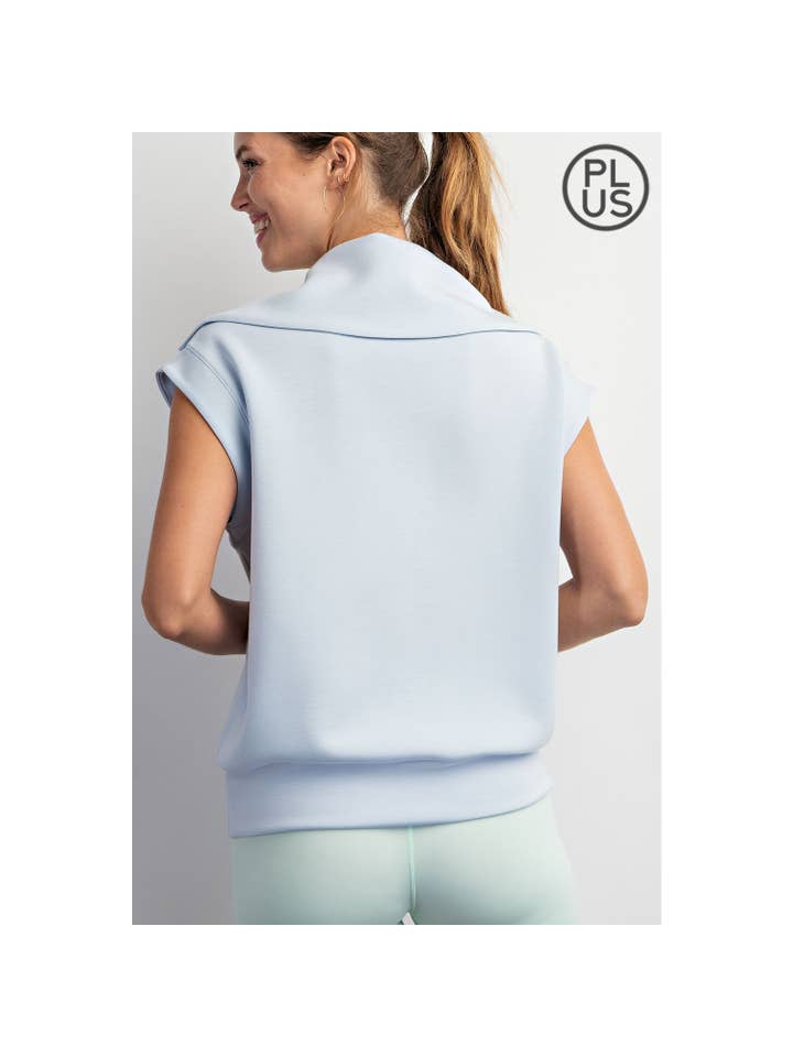 Rae Mode - Wholesale Athletic Top - Women's - PLUS SIZE MODAL SCUBA SHORT SLEEVE QUARTER ZIP TOP27