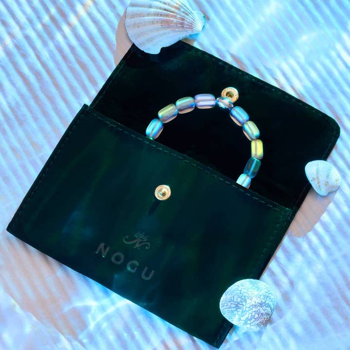 NOGU - Wholesale Beaded bracelet - Grey | .925 Sterling Silver | Mermaid Glass Pebble Bracelet4