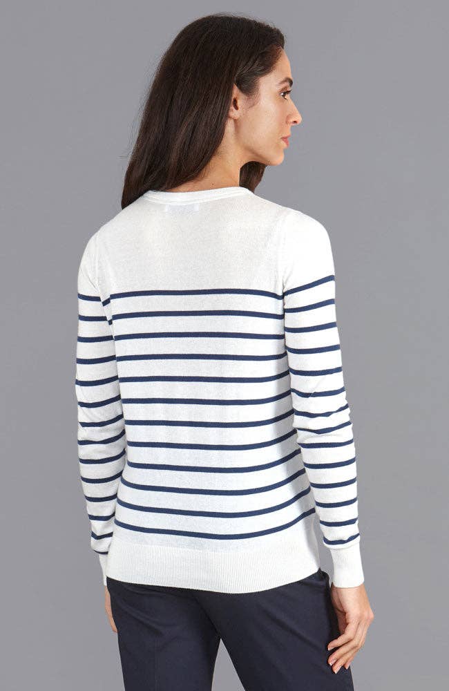 Paul James Knitwear - Wholesale Knit Sweater - Women's - Womens Ultra Fine Cotton Breton Crew Neck Jumper5