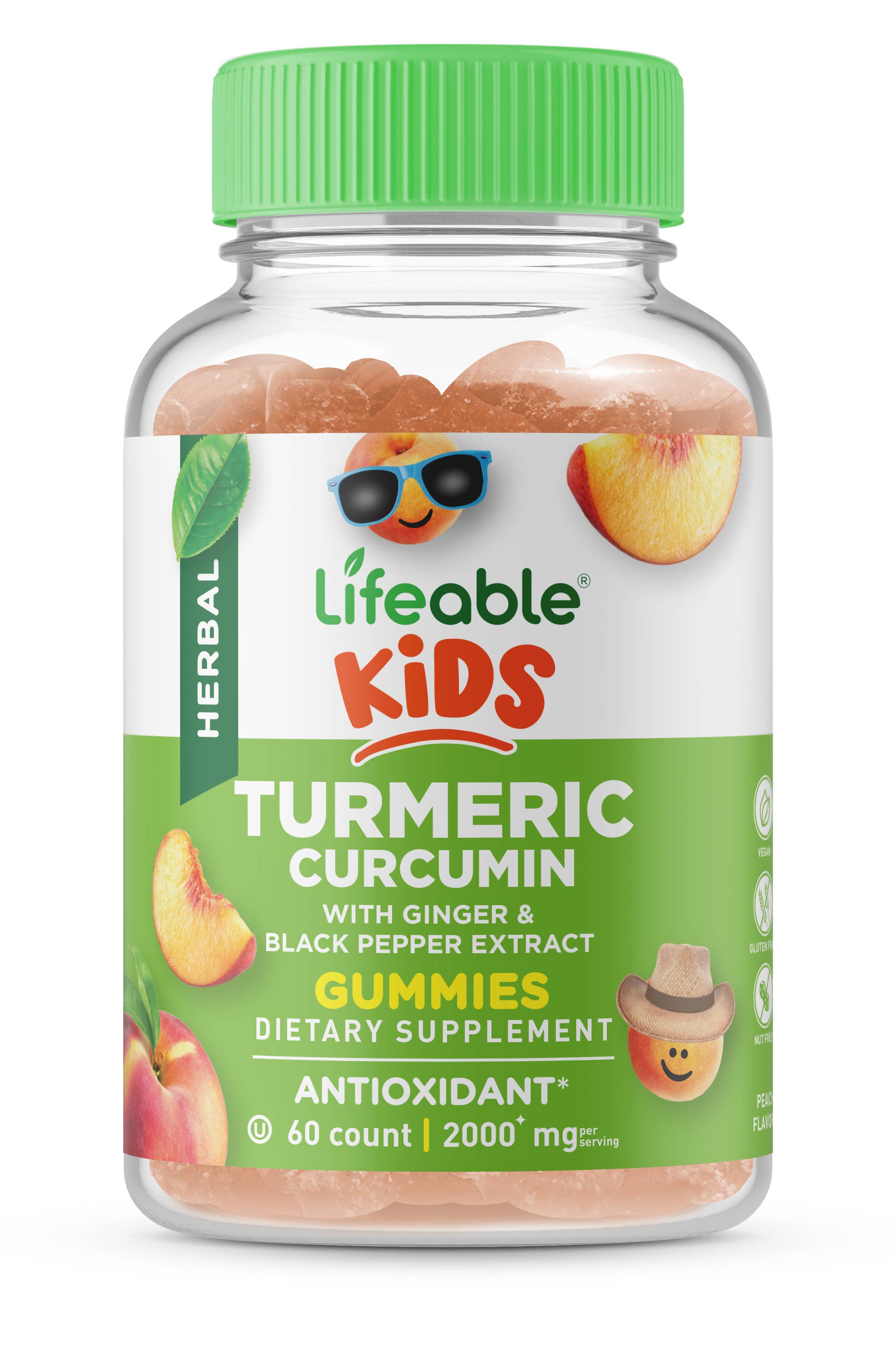 Lifeable - Wholesale Oral Supplement/Vitamin - Lifeable Turmeric Curcumin + Ginger, Kids Immunity Gummies0
