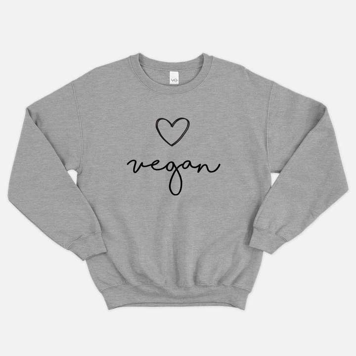 Vegan Heart Script Ethical Vegan Sweatshirt (Unisex) for wholesale by VO