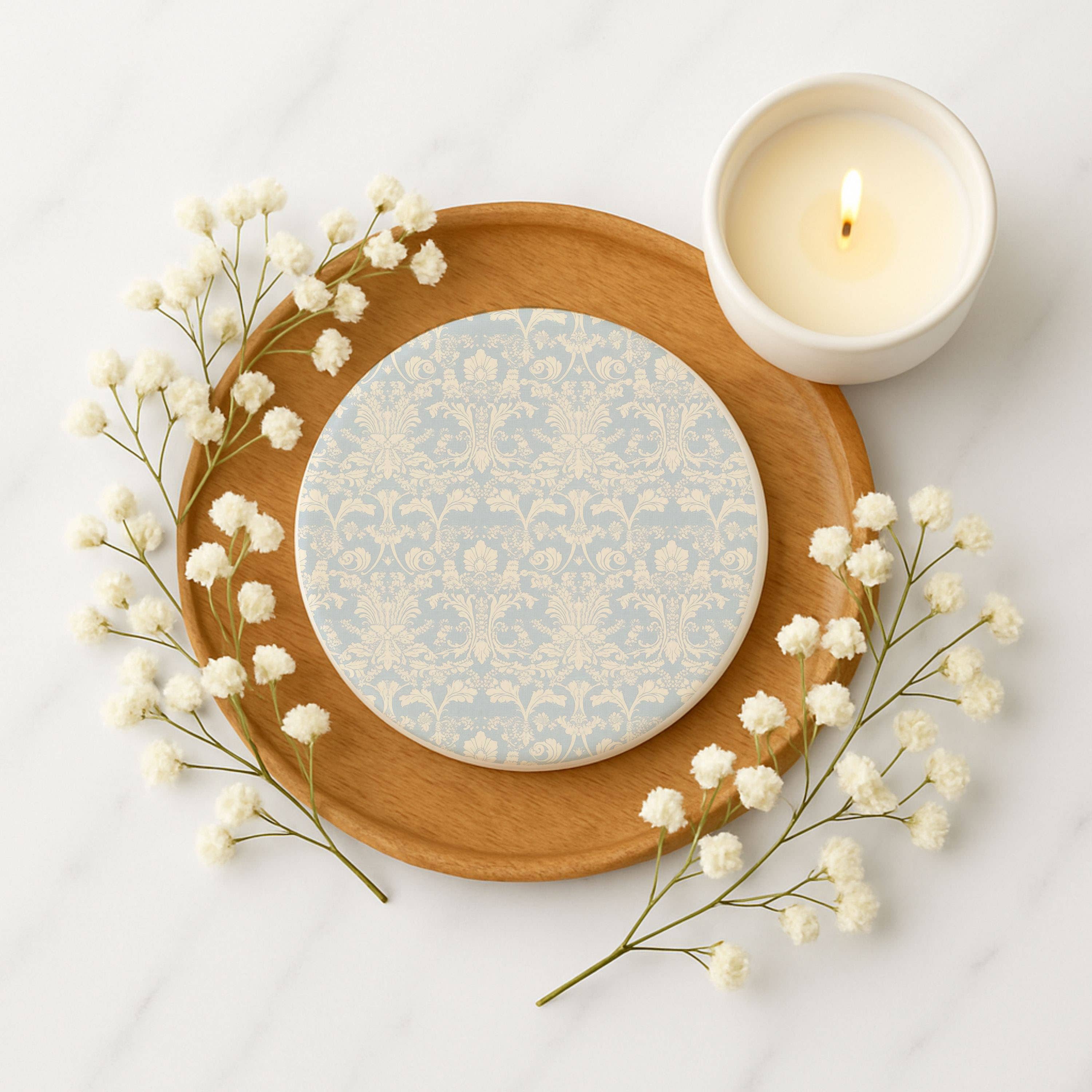 Gia Roma - Wholesale Decorative Tabletop Object - Blue Country Coaster Elegant Grandmillennial Blue Home Decor23