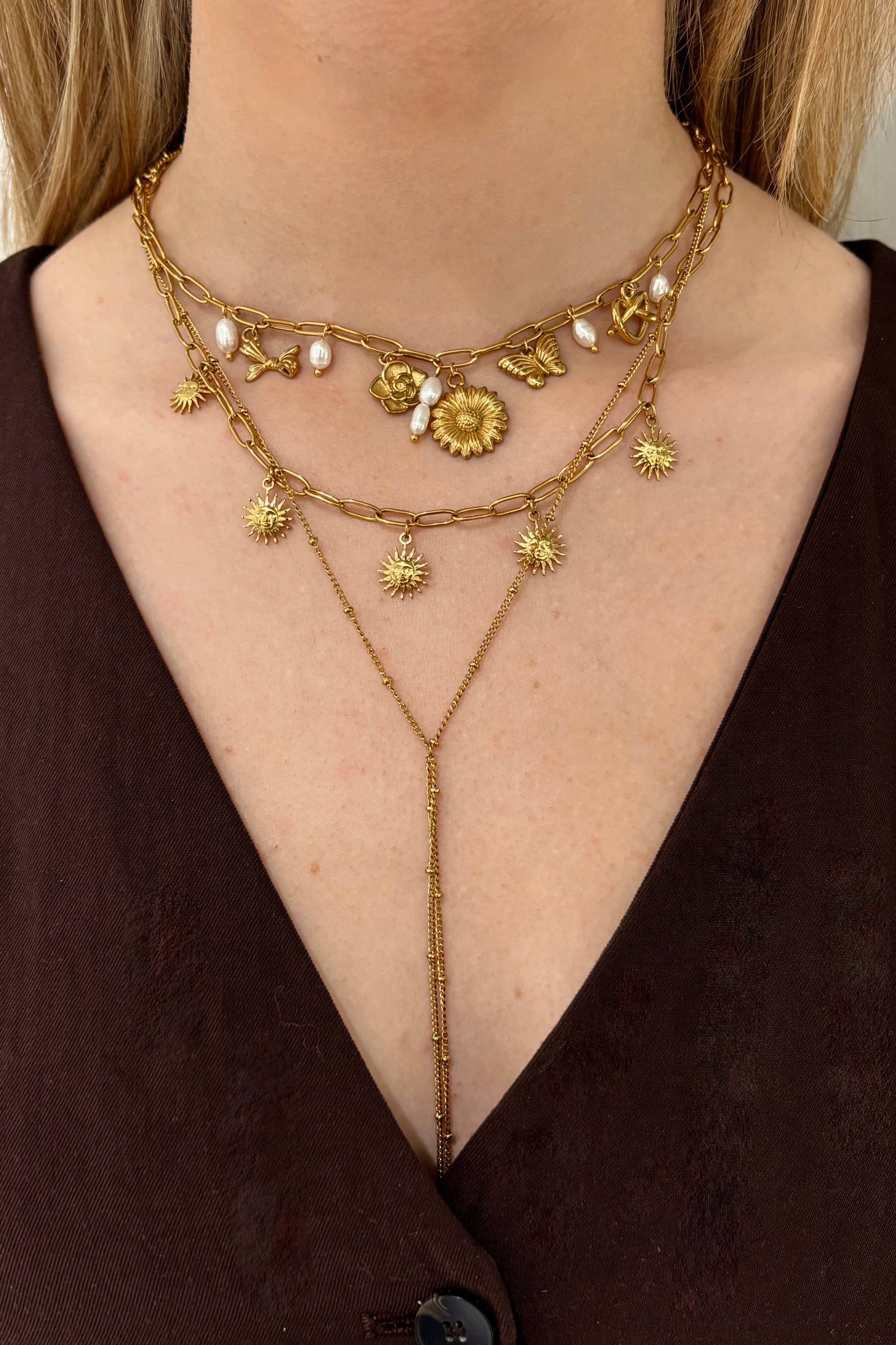 Gold Colares em aço inoxidável 224CA20 para venda a revendedores na Faire0