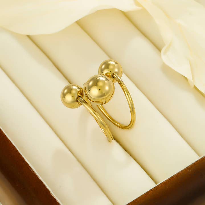 Kapyco - Vendita all'ingrosso Anelli cocktail/statement - Anello sfera in acciaio inossidabile - BG310229