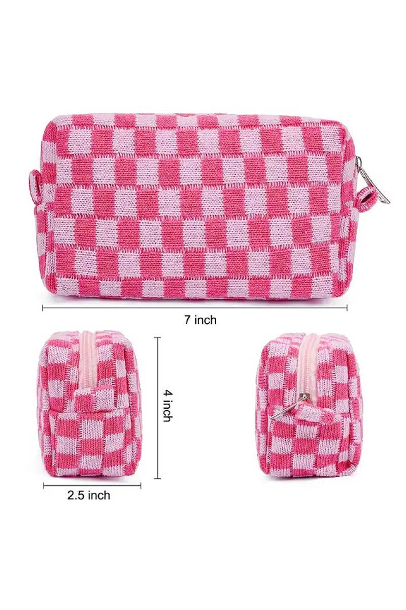 Vanilla Monkey - Wholesale Makeup/Cosmetic Bag - Checkered Makeup Cosmetic Pouch Bag3