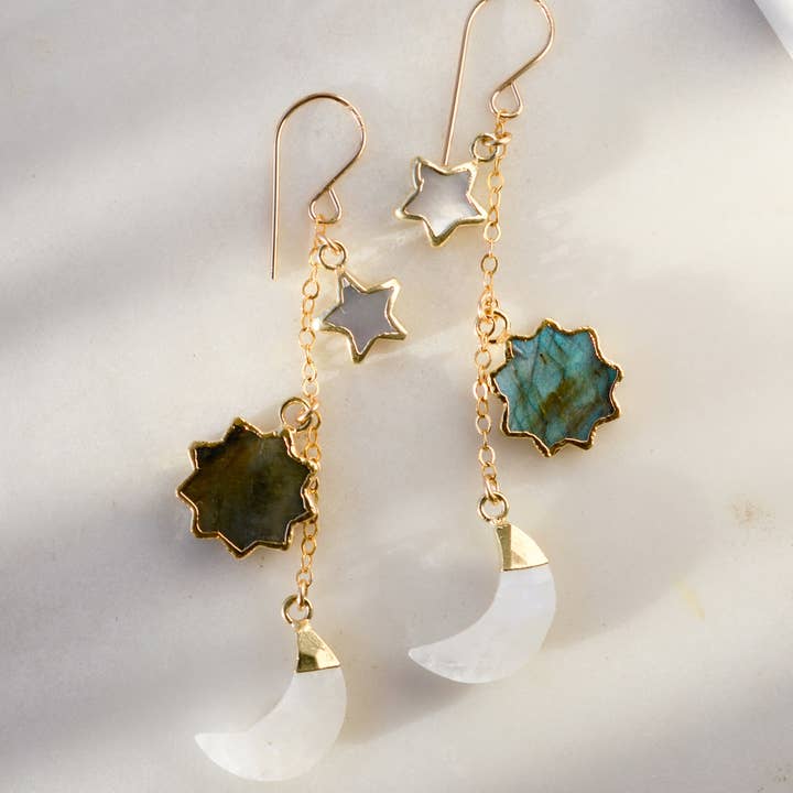 Sol-, måne- och stjärnörhängen för wholesale av GEMNIA