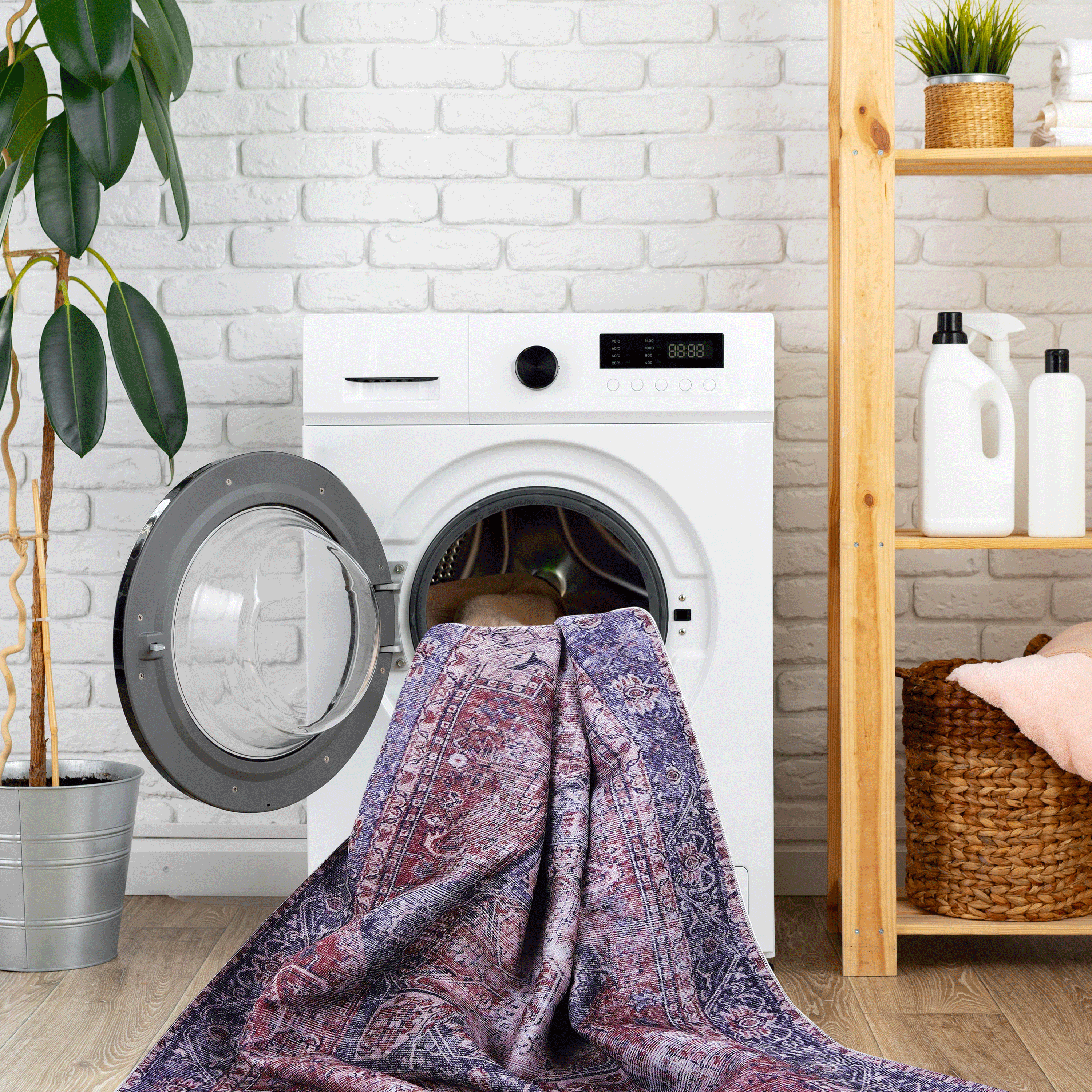 39F Inc. - Vente Tapis - Tapis lavable MAVAL Bourgogne 9x12 (Bourgogne, 9'x12')3