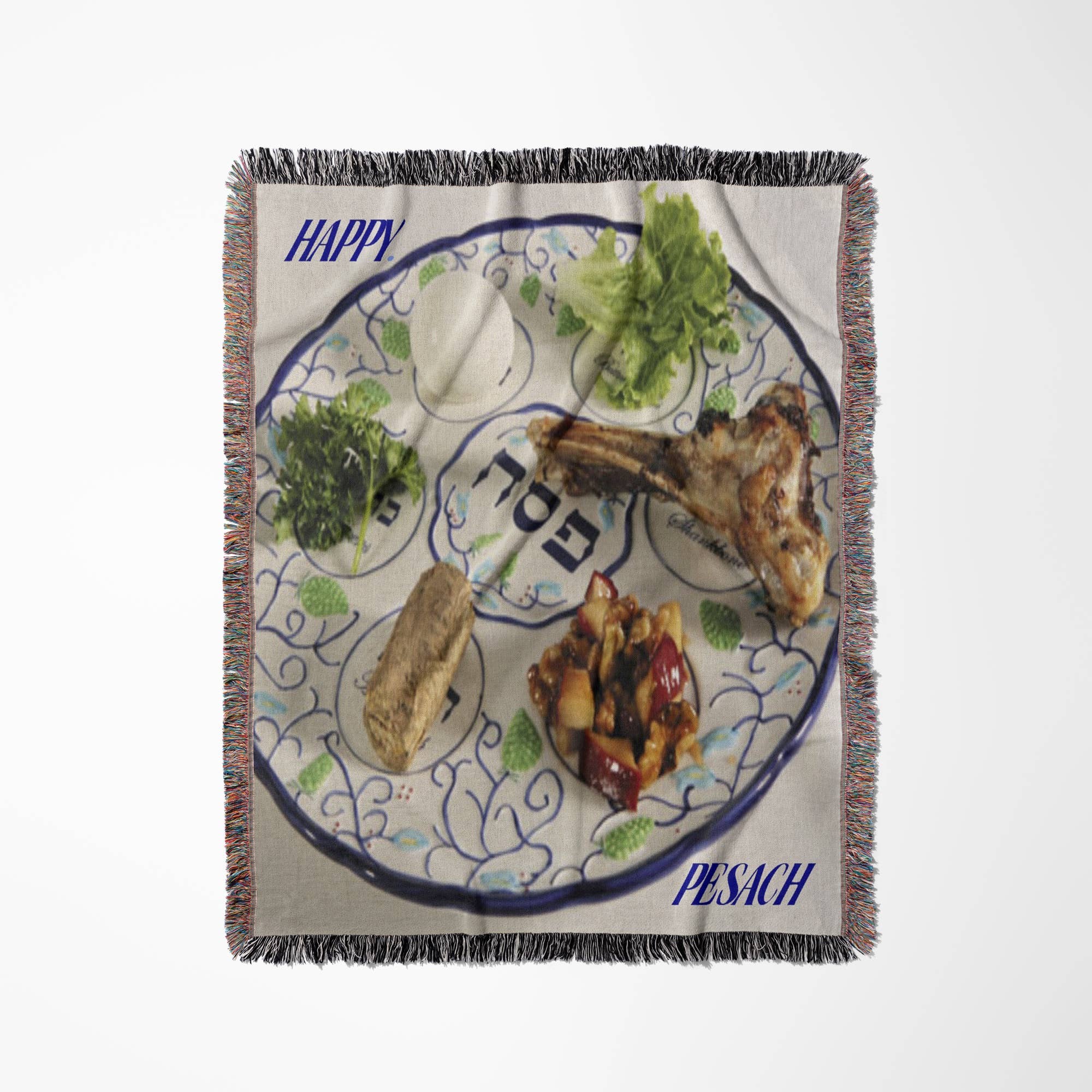 3dRose - Wholesale Throw Blanket - 3dRose, Pesach Plate With Passover Foods, Blanket0