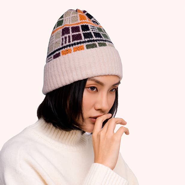 *Pre-Order AW26* Dani Beannie Hat in Damson Mix for wholesale by Powder Design inc - US