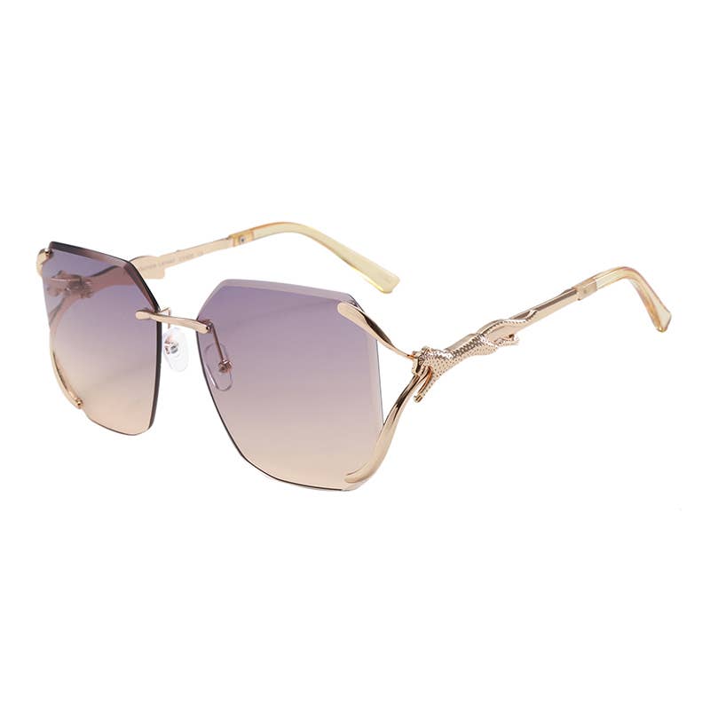 Prime Opticals - Vente Lunettes de soleil – femme - J3203, Grand Design Tendance à Verres Dégradés Bras Panther2