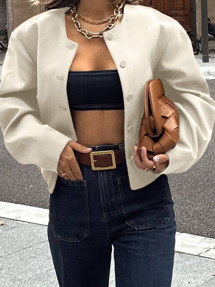 Blazer Comprido de Malha Elástica por atacado de Aria Romance