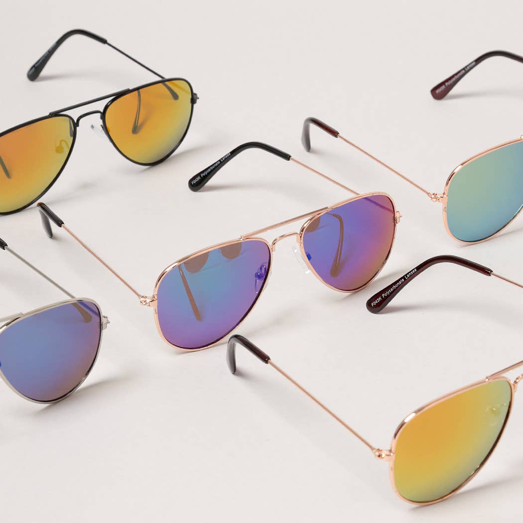  ASSORTED Kid's Tinted Aviator Sunglasses for wholesale on Faire4