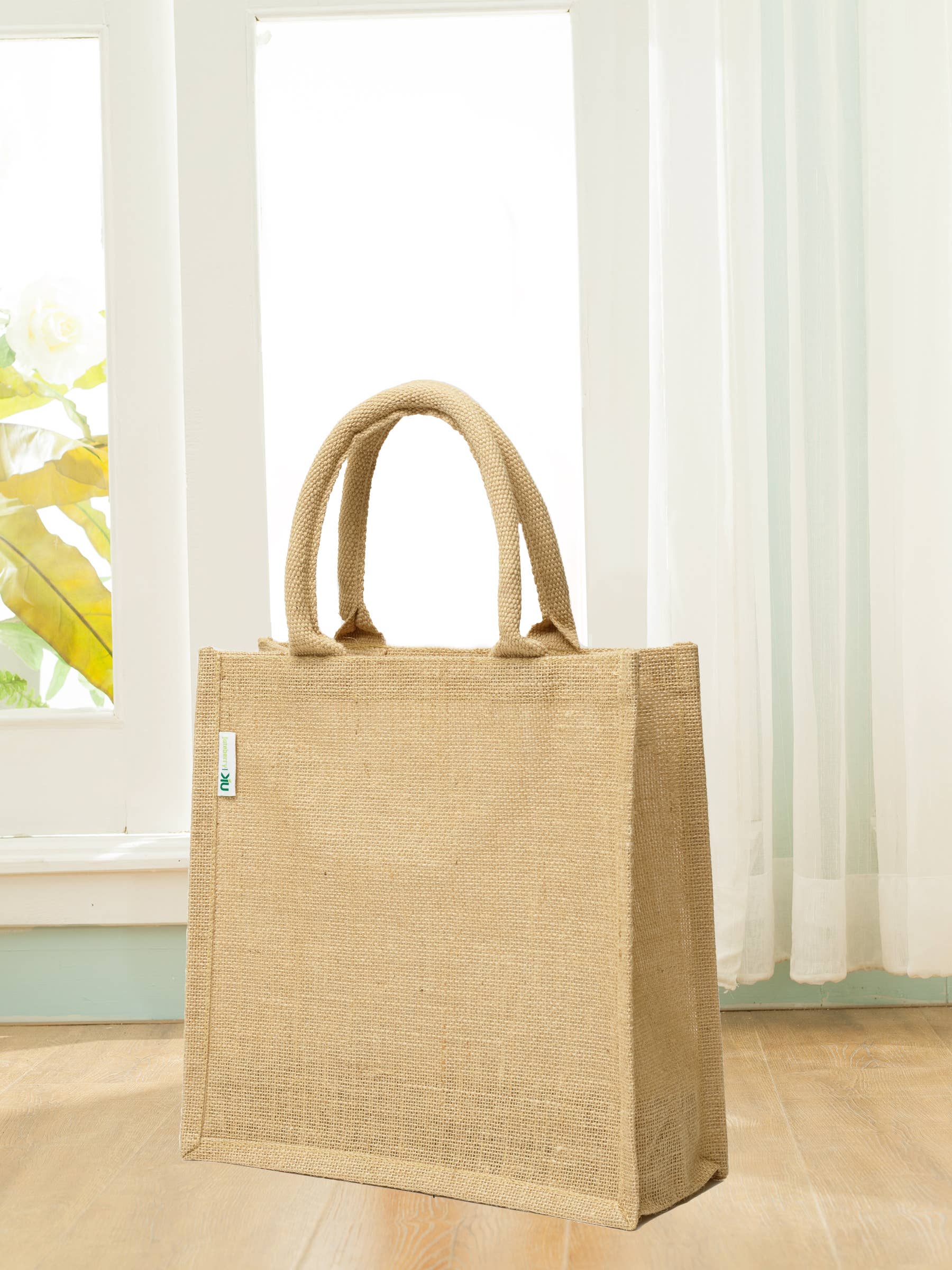 KIU Canadian Distribution Inc. - Vendita all'ingrosso Borsa per shopping/spesa - Borsa shopper in juta naturale Terra con manici imbottiti di lusso6