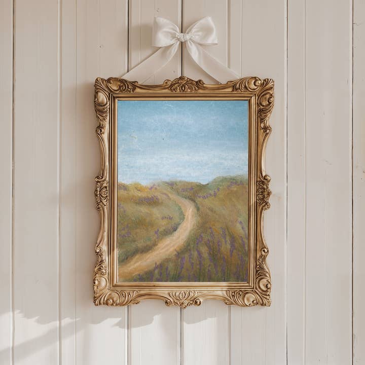 Pays, Impression d'art Chemin de Lavande | Peinture Style Côtier pour la vente par Cordial Prints