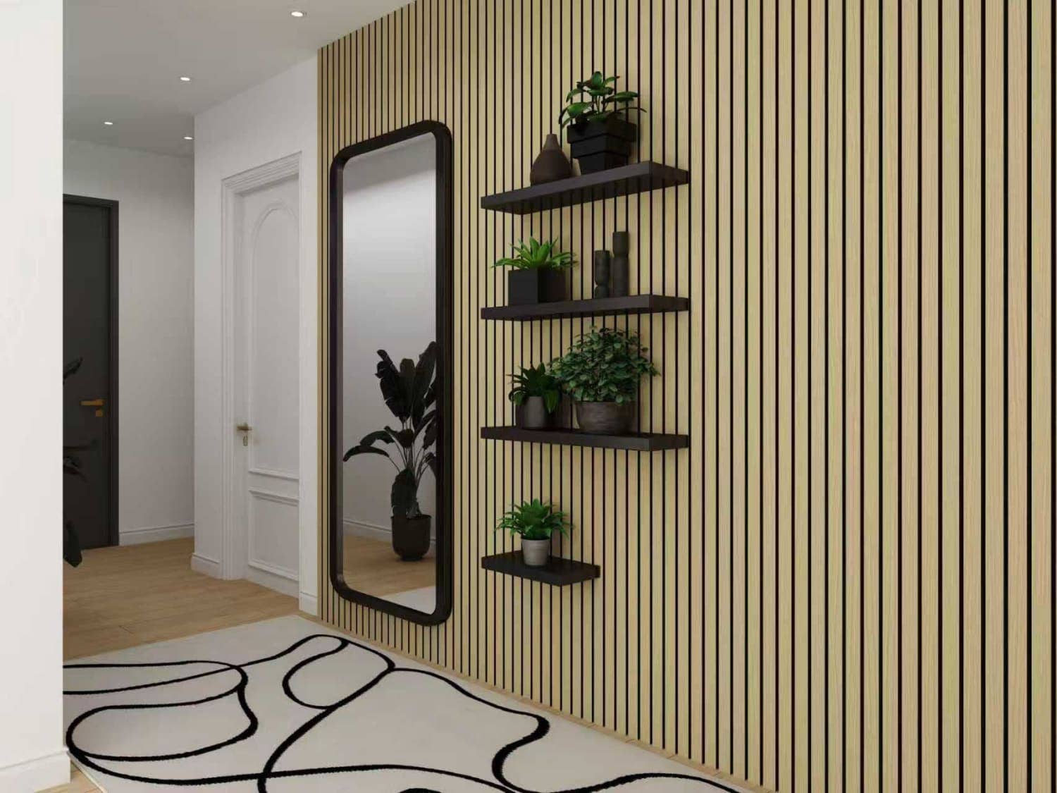 Jobu Home – wholesale Wall Accent – Natural Oak Acoustic Wall Panels0