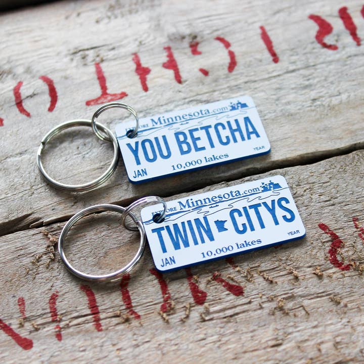 Personalisierbarer gravierter Kunststoff-Schlüsselbund - Minnesota für den Großhandel von The Laundry Room Shop