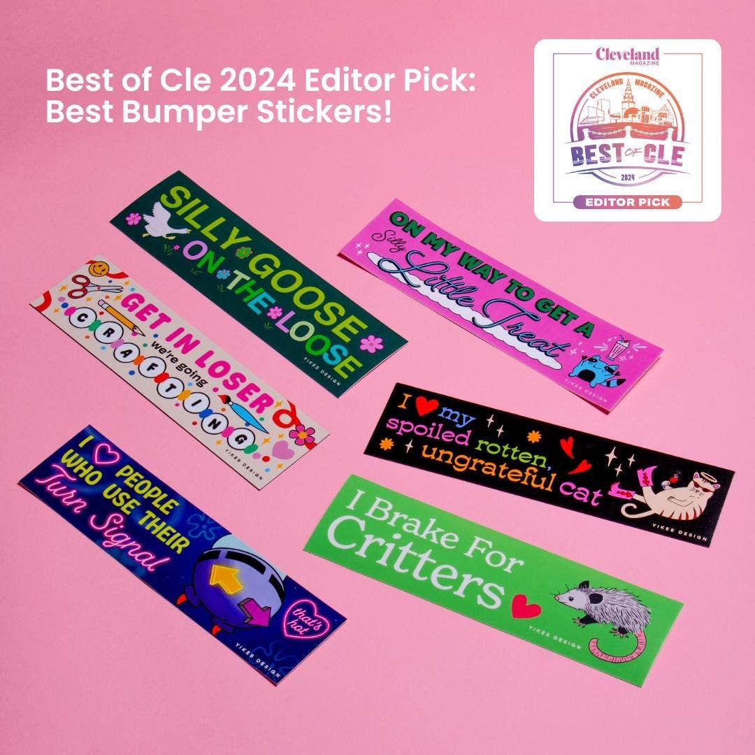 Yikes Design - Wholesale Sticker - I Love Cleveland Ohio! Mini Bumper Sticker3