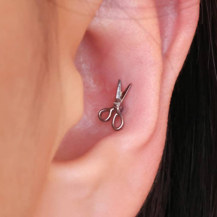 oumo jewelry - Wholesale Stud/Post Earrings - Titanium Scissor Stud ✂️8