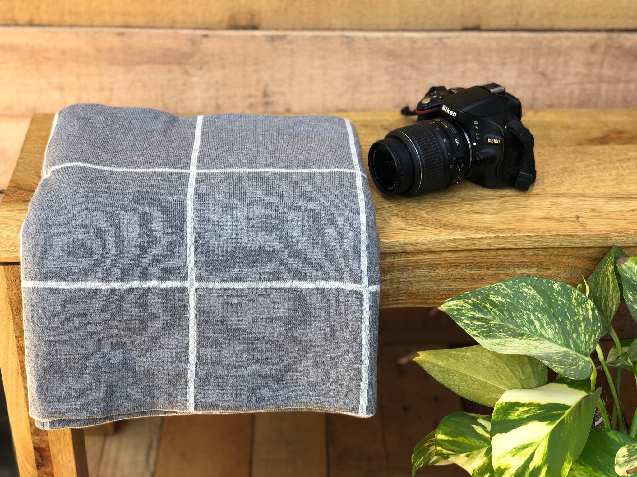 Darzzi – Engroshandel Tæppe – Grid Bomuld Strik Throw3