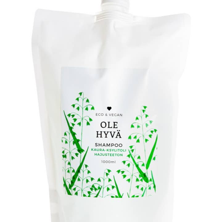 Ole Hyvä Metsä - Wholesale Hair Shampoo - Unscented Oat Xylitol Shampoo refill bag 1000ml0