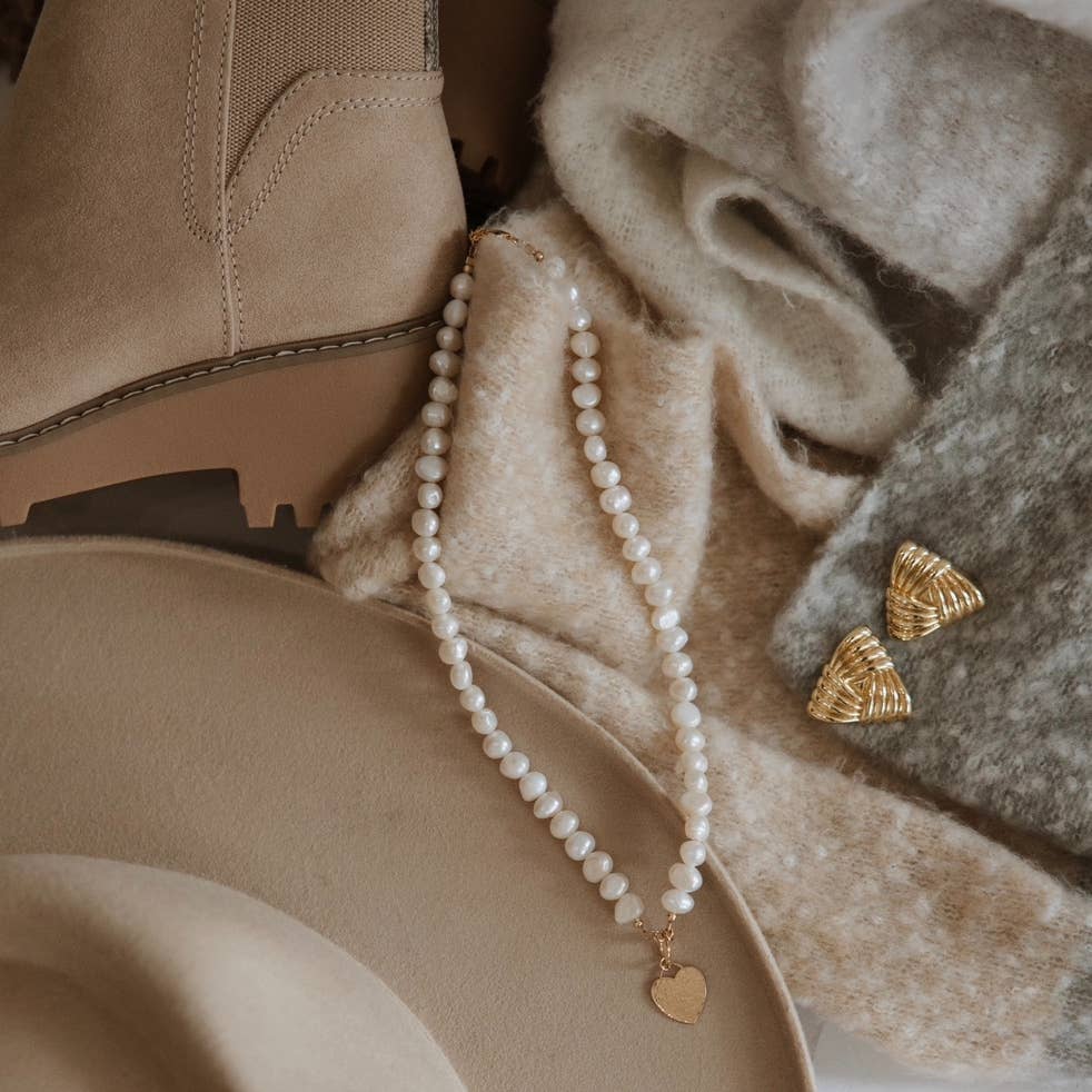 True by Kristy Jewelry - Wholesale Beaded/Pearl Necklace - Sunkissed Freshwater Pearl Heart Necklace Gold Filled7