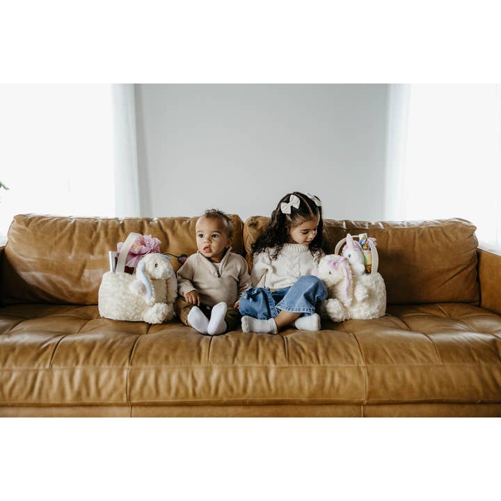 The Petting Zoo - Wholesale Stuffed/Plush Toy - Kids & Baby - Spring Easter Bunny Basket Assortment Cream Pink, Cream Blue5