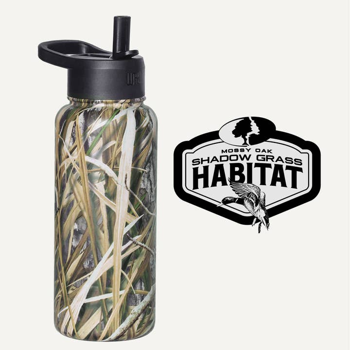Wildkin – wholesale Water bottle – Mossy Oak Shadow Grass Habitat 32 oz Stainless Steel Water Bottle1