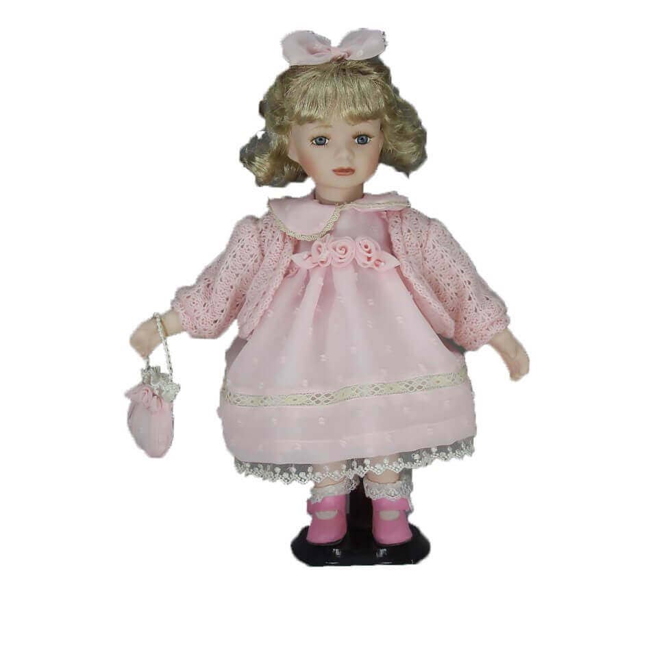 giftland - Wholesale Doll - Kids - Porcelain Traditional Doll Girl with Wooden Stand 30.5cm0