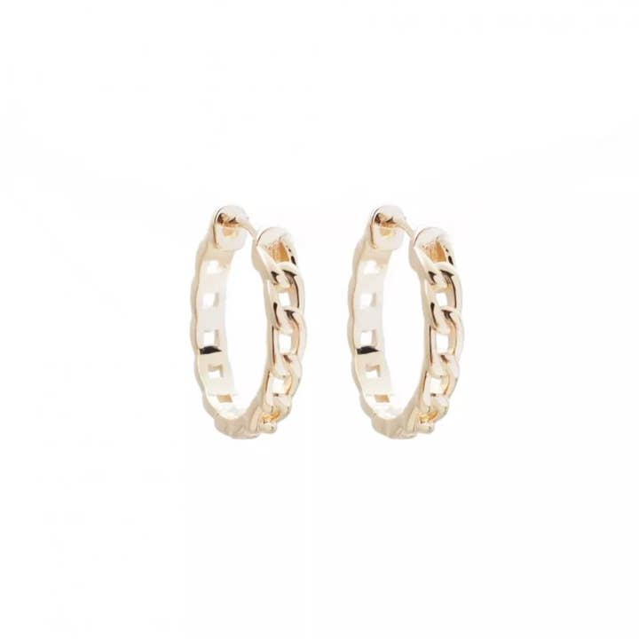 Square Link Small Hoops for wholesale by VIVA VIDA