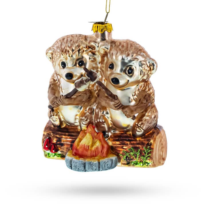 Wombats Roast Marshmallow Glass Christmas Ornament for wholesale by BestPysanky