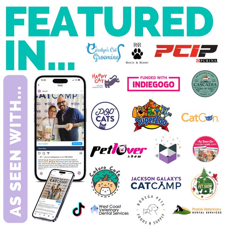 RYERCAT - Wholesale Pet Brush - Cat/Dog - Pack of 2 Cat Toothbrush Micro Head & Dual Sided12