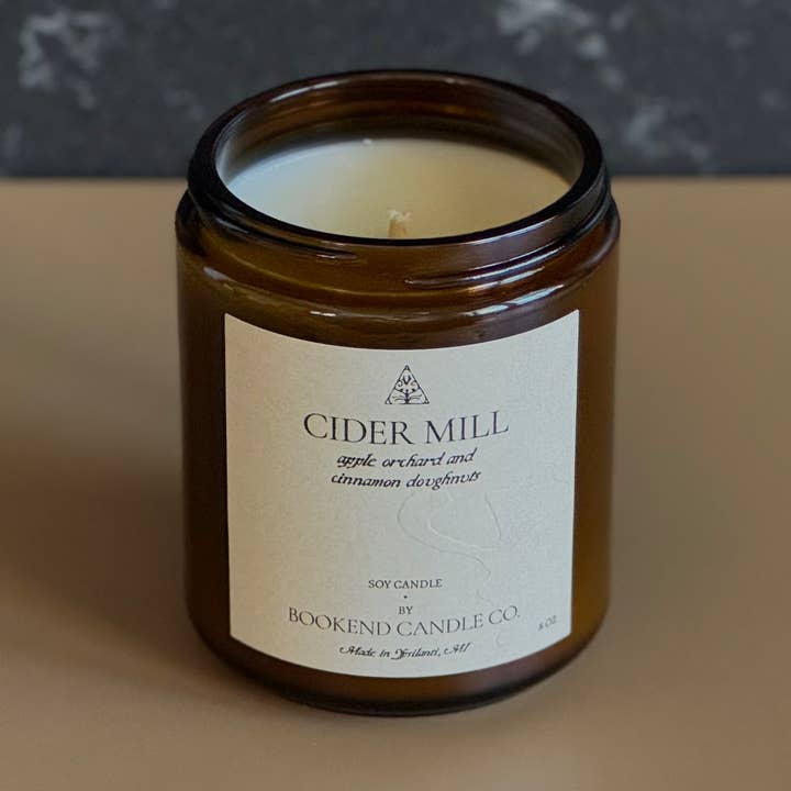 Cider Mill Soy Candle for wholesale by Bookend Candle Co.
